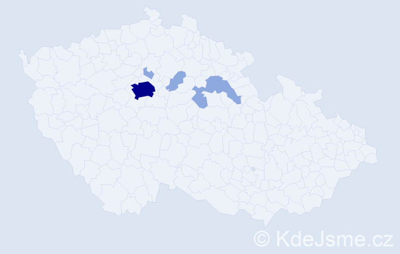 Příjmení: 'Nesl', počet výskytů 12 v celé ČR