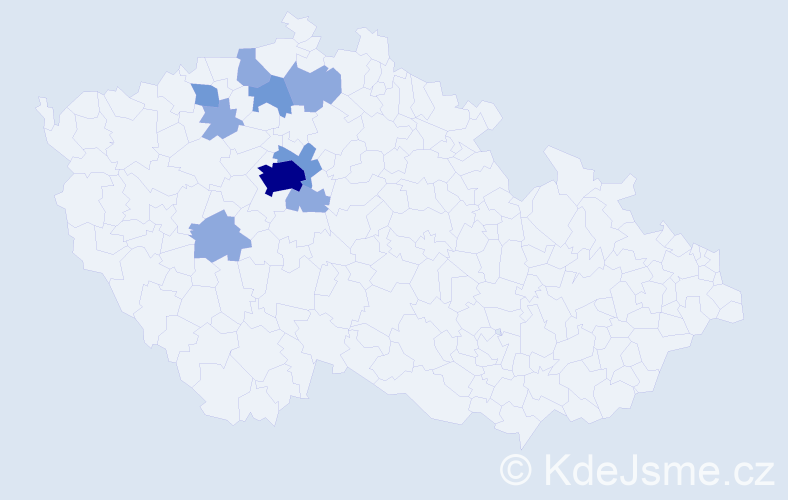 Příjmení: 'Vykysal', počet výskytů 17 v celé ČR