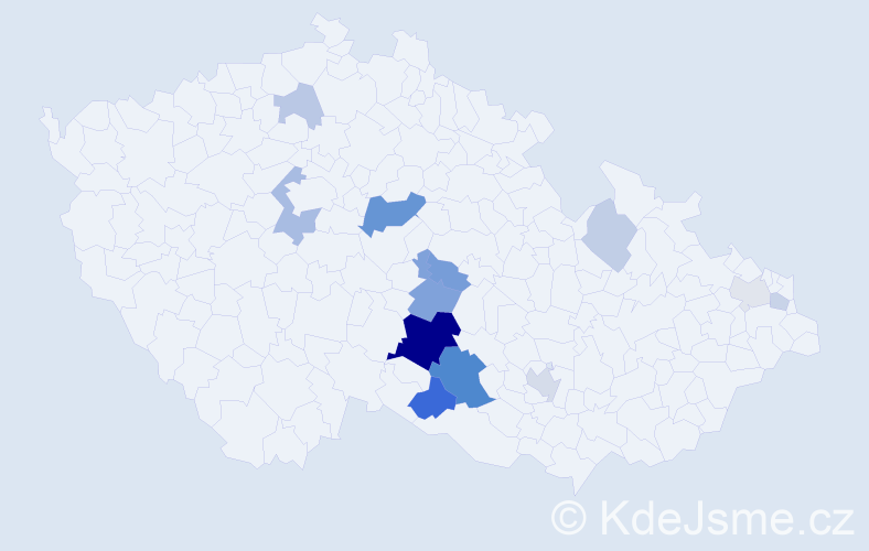 Příjmení: 'Paznochtová', počet výskytů 34 v celé ČR