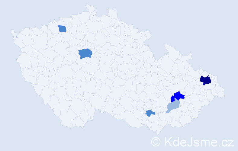 Příjmení: 'Chupáčová', počet výskytů 14 v celé ČR