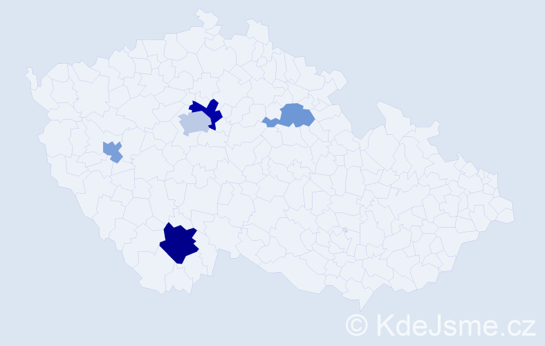 Příjmení: 'Fedorkiv', počet výskytů 9 v celé ČR