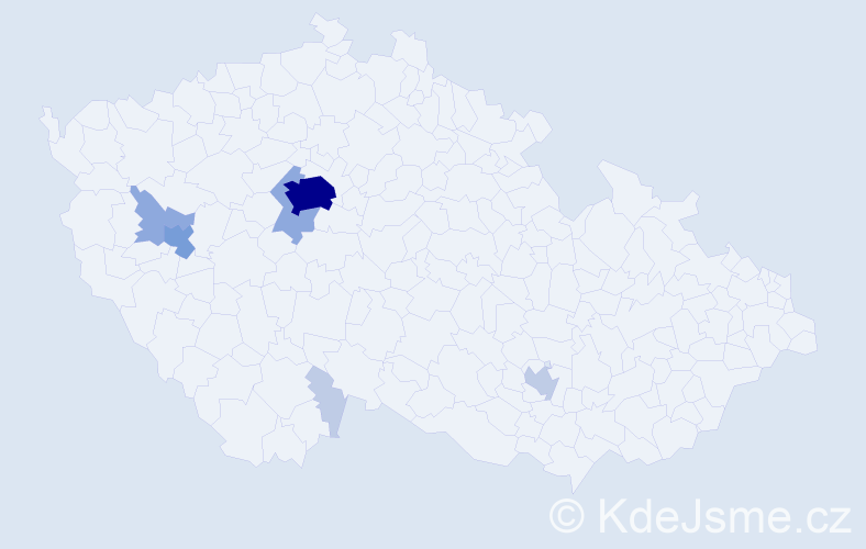 Příjmení: 'Zeng', počet výskytů 19 v celé ČR