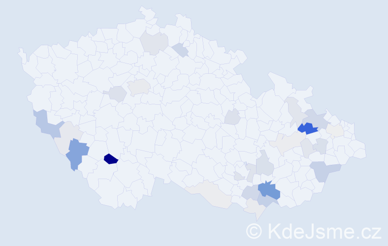 Příjmení: 'Vindiš', počet výskytů 87 v celé ČR