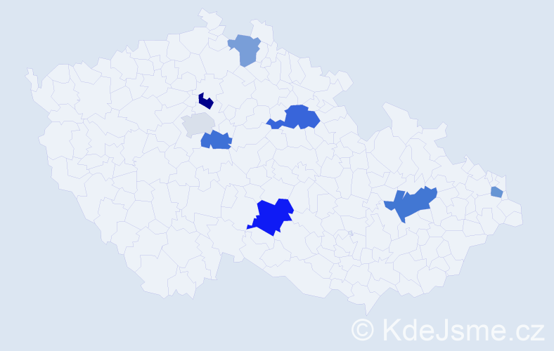 Příjmení: 'Eigel', počet výskytů 11 v celé ČR
