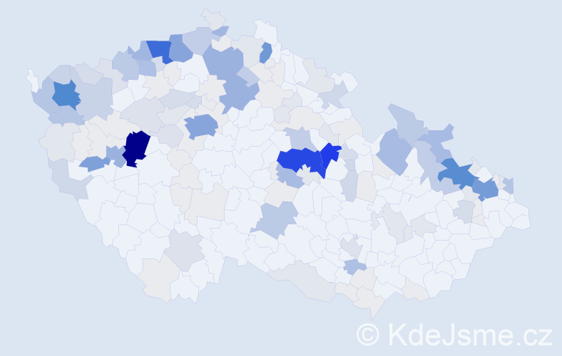 Příjmení: 'Giňová', počet výskytů 720 v celé ČR