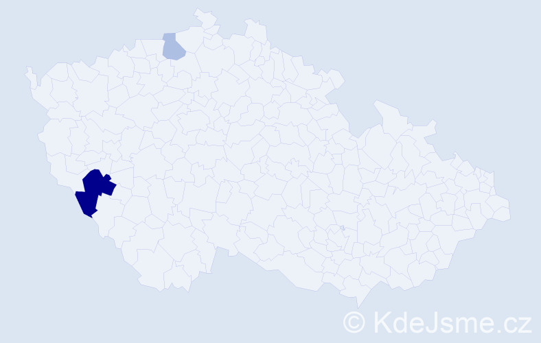 Příjmení: 'Čerbová', počet výskytů 5 v celé ČR