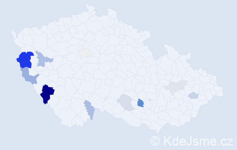 Příjmení: 'Mautnerová', počet výskytů 26 v celé ČR