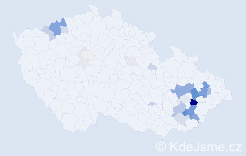 Příjmení: 'Perůtka', počet výskytů 93 v celé ČR