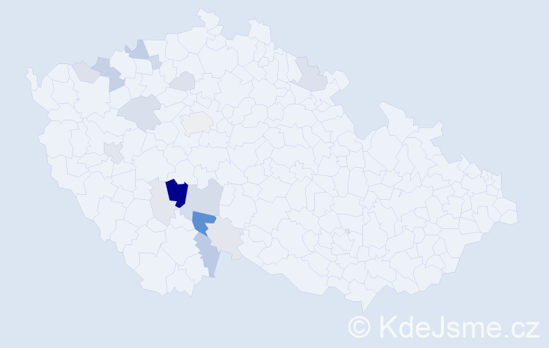 Příjmení: 'Podojil', počet výskytů 48 v celé ČR