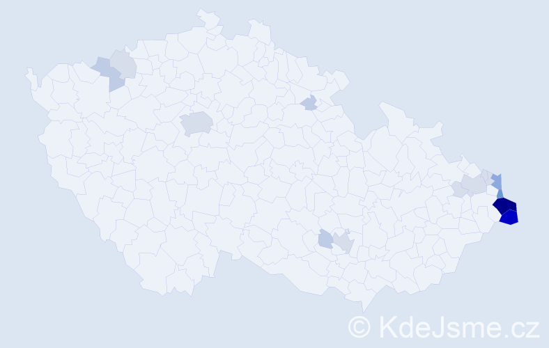 Příjmení: 'Czeczotka', počet výskytů 62 v celé ČR