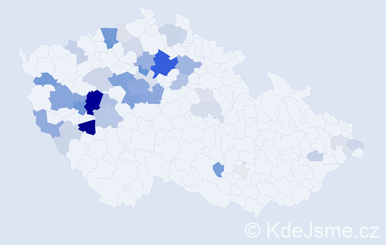 Příjmení: 'Zeithamlová', počet výskytů 134 v celé ČR