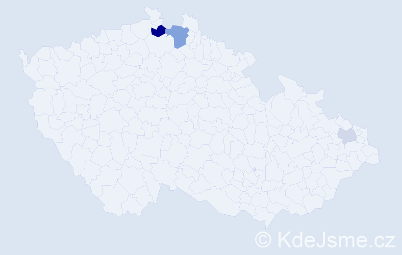 Příjmení: 'Romančiková', počet výskytů 5 v celé ČR
