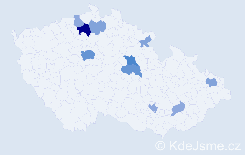 Příjmení: 'Teufel', počet výskytů 27 v celé ČR