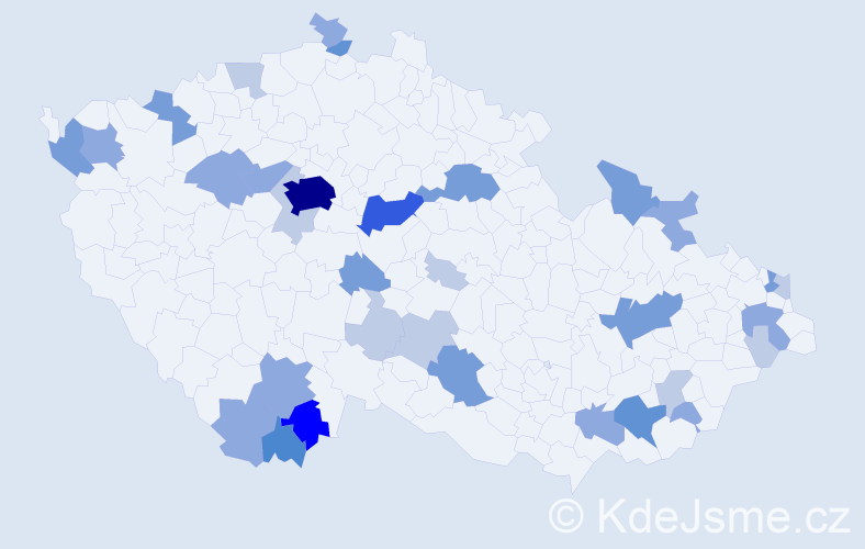 Příjmení: 'Koišová', počet výskytů 89 v celé ČR