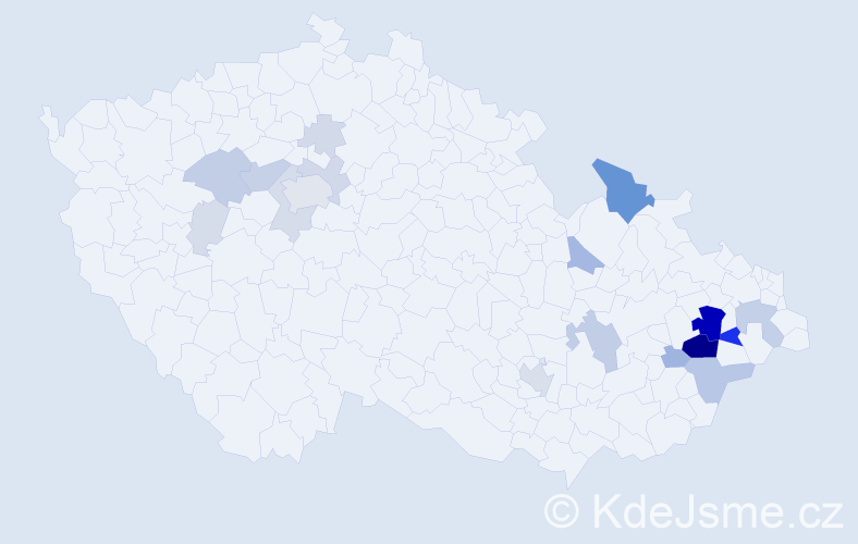 Příjmení: 'Holeňa', počet výskytů 79 v celé ČR
