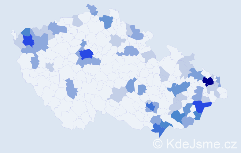 Příjmení: 'Hollá', počet výskytů 147 v celé ČR