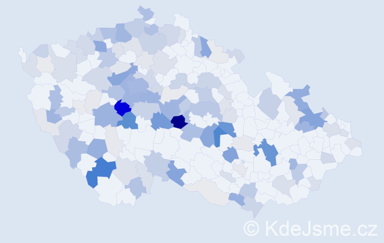 Příjmení: 'Tesárková', počet výskytů 536 v celé ČR