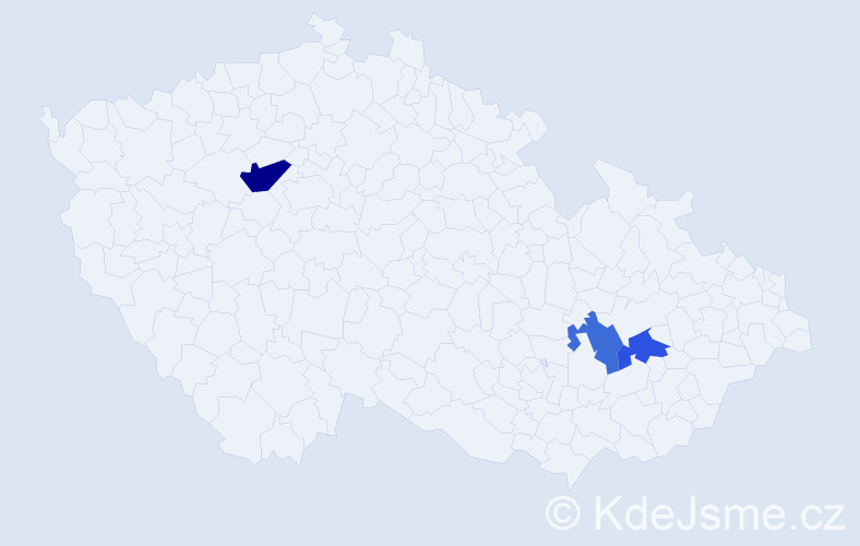 Příjmení: 'Badziony', počet výskytů 8 v celé ČR