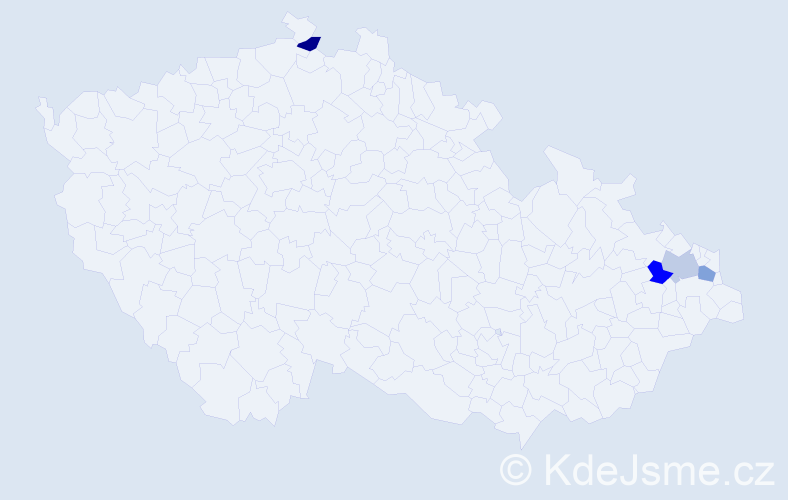 Příjmení: 'Lorencovičová', počet výskytů 8 v celé ČR