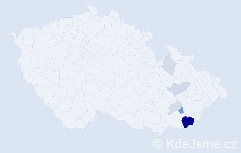 Příjmení: 'Lisoňková', počet výskytů 22 v celé ČR