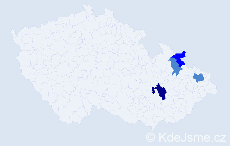 Příjmení: 'Gorba', počet výskytů 7 v celé ČR