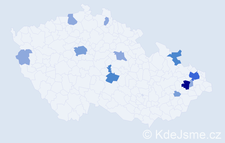 Příjmení: 'Tomčáková', počet výskytů 26 v celé ČR