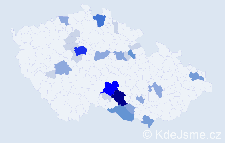 Příjmení: 'Kain', počet výskytů 86 v celé ČR