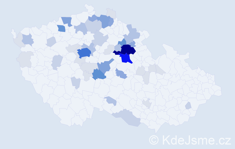 Příjmení: 'Brzek', počet výskytů 166 v celé ČR