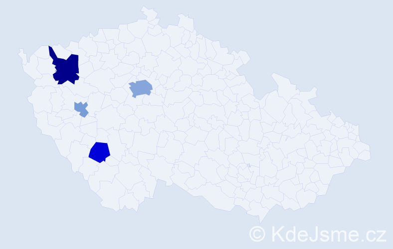 Příjmení: 'Thöndlová', počet výskytů 8 v celé ČR