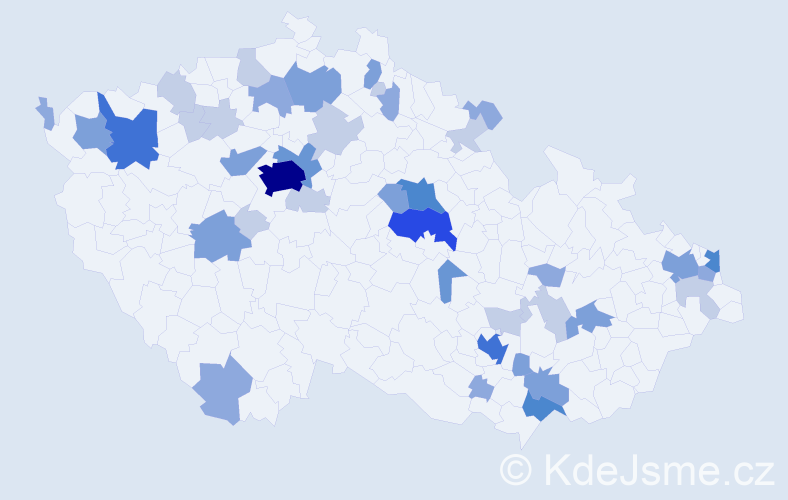 Příjmení: 'Horych', počet výskytů 111 v celé ČR