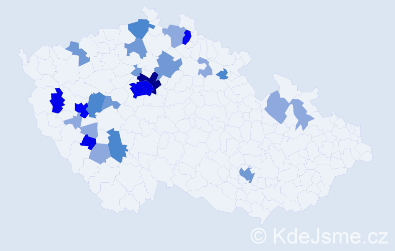 Příjmení: 'Klepsa', počet výskytů 61 v celé ČR