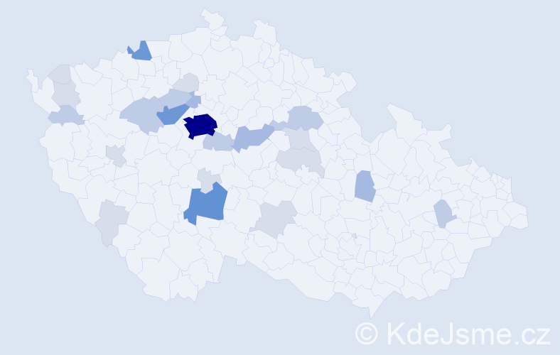 Příjmení: 'Břicháčová', počet výskytů 72 v celé ČR