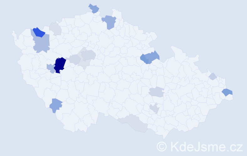Příjmení: 'Kleinhampl', počet výskytů 63 v celé ČR