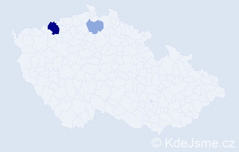 Příjmení: 'Woliwender', počet výskytů 9 v celé ČR
