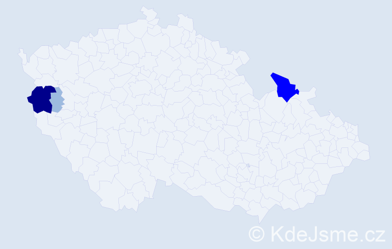 Příjmení: 'Bitara', počet výskytů 8 v celé ČR