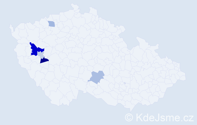Příjmení: 'Pfalzer', počet výskytů 8 v celé ČR
