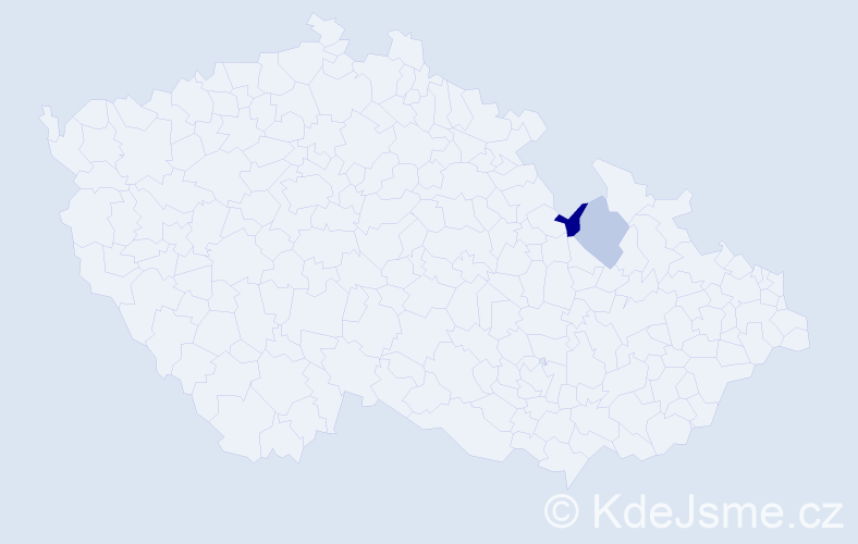 Příjmení: 'Kašecký', počet výskytů 9 v celé ČR