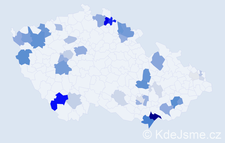 Příjmení: 'Stöhr', počet výskytů 129 v celé ČR