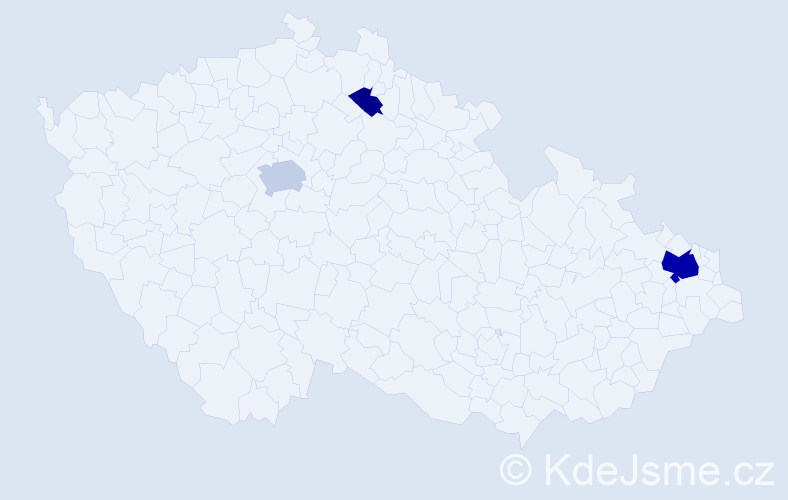Příjmení: 'Rezgui', počet výskytů 9 v celé ČR