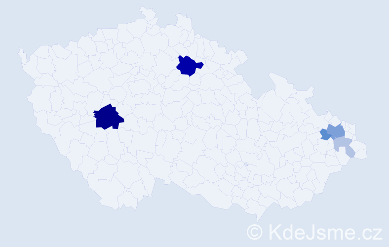 Příjmení: 'Svajčíková', počet výskytů 17 v celé ČR