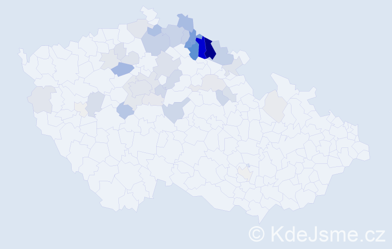 Příjmení: 'Bachtík', počet výskytů 139 v celé ČR