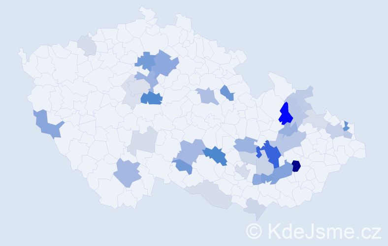 Příjmení: 'Servus', počet výskytů 96 v celé ČR