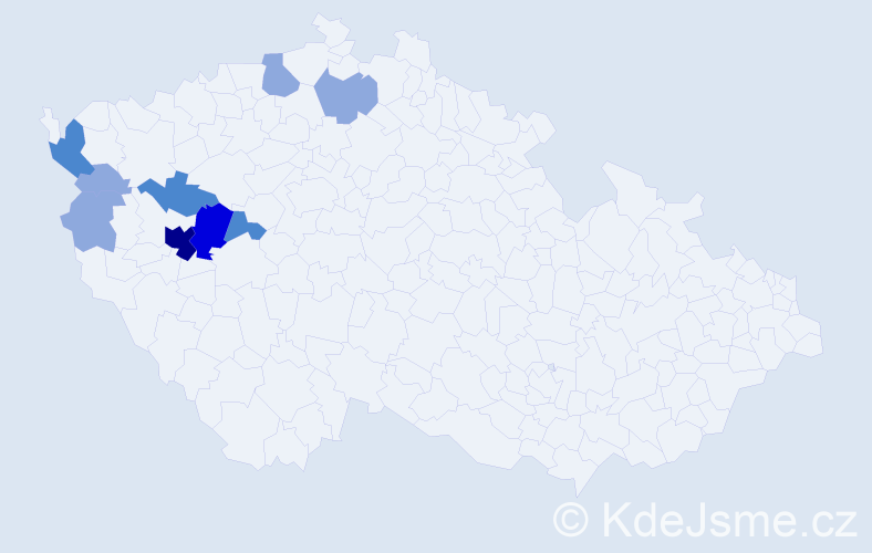 Příjmení: 'Sutrová', počet výskytů 26 v celé ČR