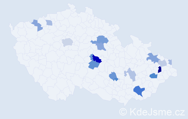 Příjmení: 'Mečiarová', počet výskytů 34 v celé ČR