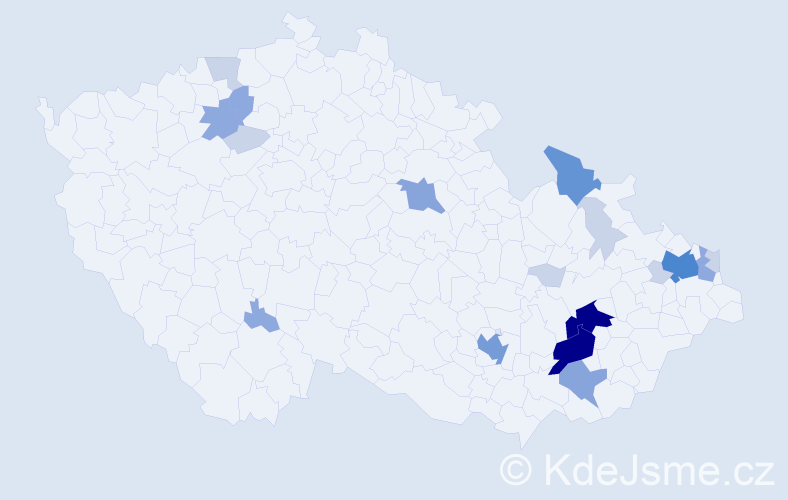Příjmení: 'Džugová', počet výskytů 63 v celé ČR