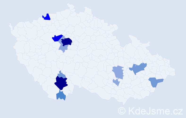 Příjmení: 'Berec', počet výskytů 34 v celé ČR