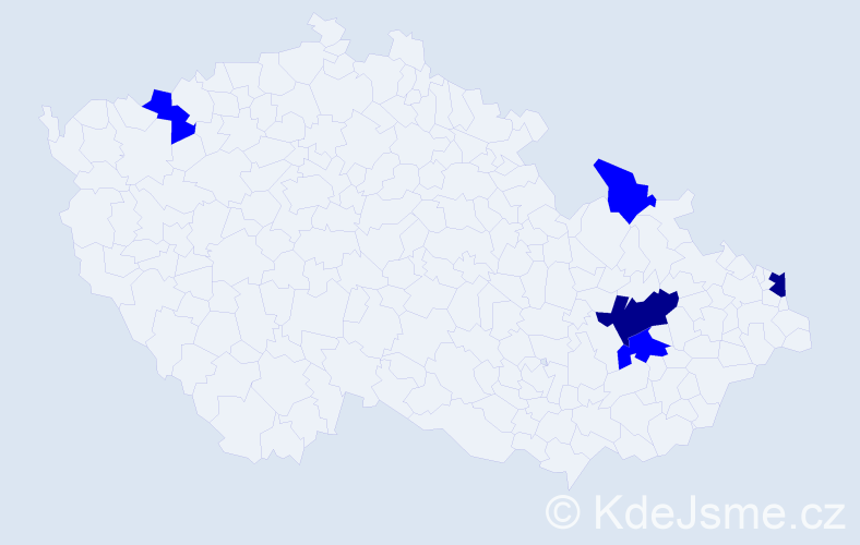 Příjmení: 'Rendár', počet výskytů 7 v celé ČR
