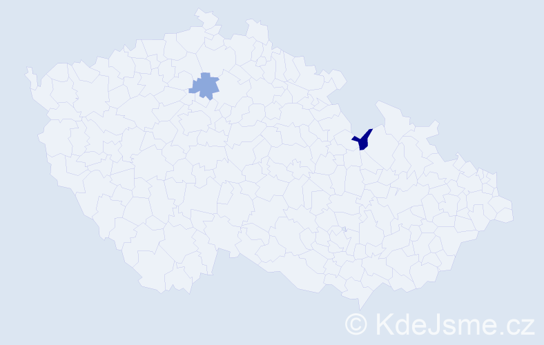 Příjmení: 'Pryjmaková', počet výskytů 2 v celé ČR
