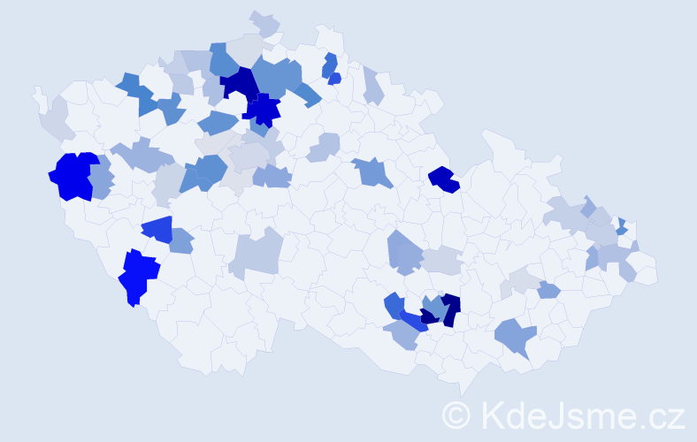 Příjmení: 'Ulbrichová', počet výskytů 222 v celé ČR