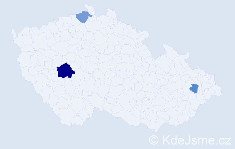 Příjmení: 'Kňaze', počet výskytů 5 v celé ČR